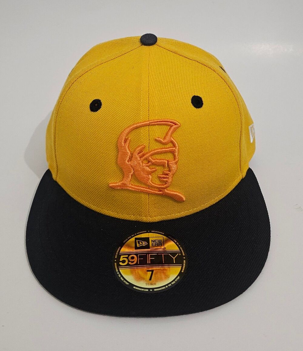 Fitted Hawaii Kamehameha Yellow Orange New Era 59Fifty Hat Sz 7 Cap Hawaiian 808